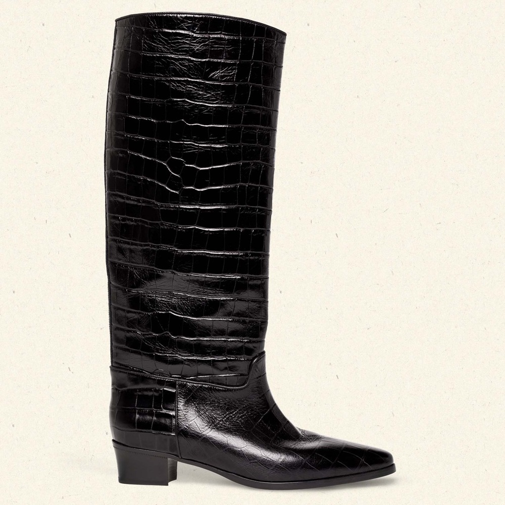 Elegant Black Knee-High Women's Boots - Picture 2 of 5